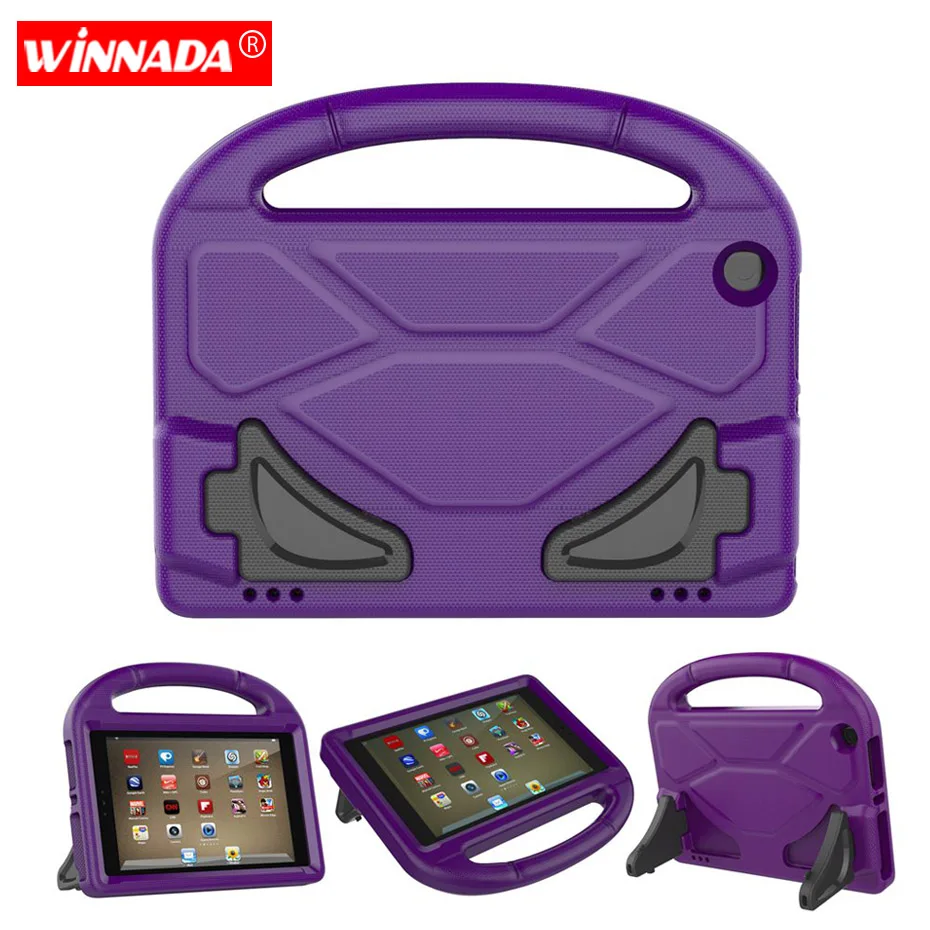 

For Amazon Kindle Fire HD 8 2017 Case Football Kids Tablet Shell shockproof EVA Hand-held Stand Cover for Kindle Fire HD8 2016