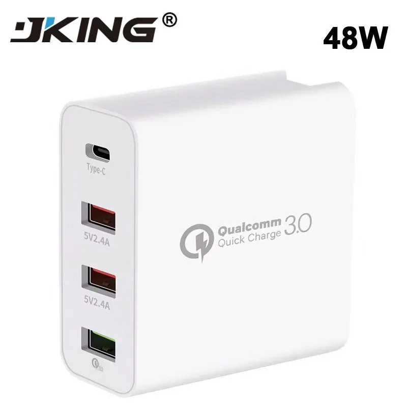 JKING 48 Вт TypeC PD Быстрая зарядка 3 0 быстрая 4 USB зарядное устройство для iPhone samsung Xiaomi