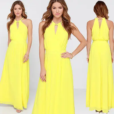 

New Fashion Sexy Women Summer Boho Chiffon Long Maxi Evening Party Beach Dress