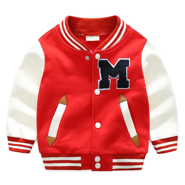 Spring Autumn Baseball Jacket Kids Boys Sweatshirt College Sportswear