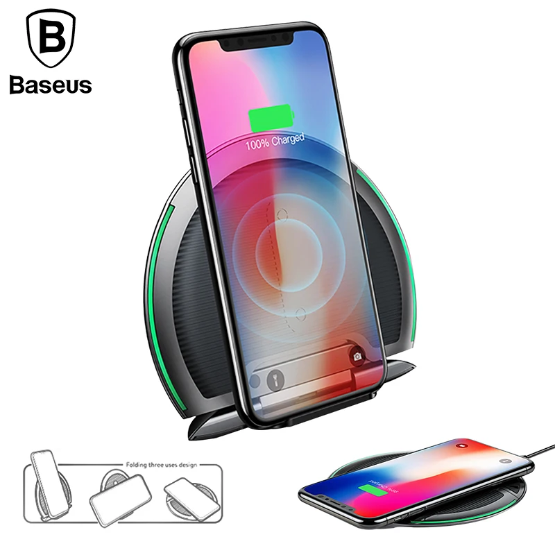 

Collapsible Qi Wireless Charger for iPhone 8/X Multifunction Fast Wireless Charging for Samsung S9/S9+/S8 Huawei P20 Pro