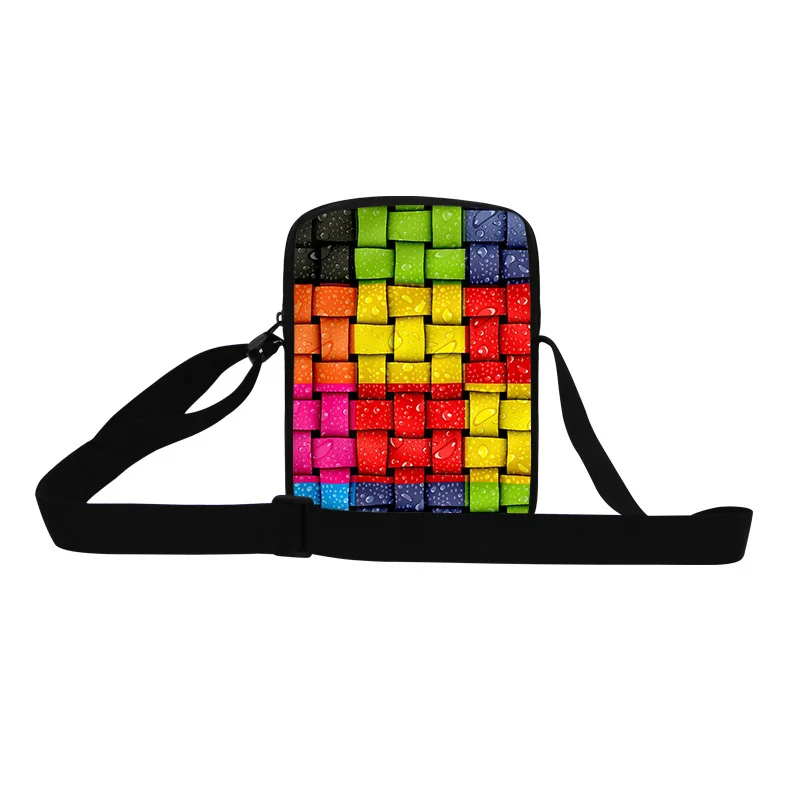 

Designer small messenger bags for women square fashion colour cell print cross body bags for teens men's cool bag for shopping