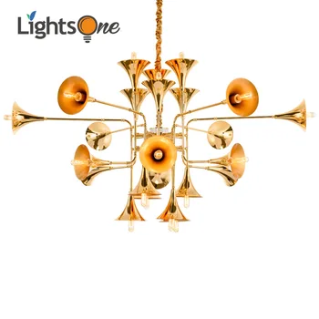 

Industrial wind post-modern speaker big pendant lamp simple creative personality double floor villa pendant lights