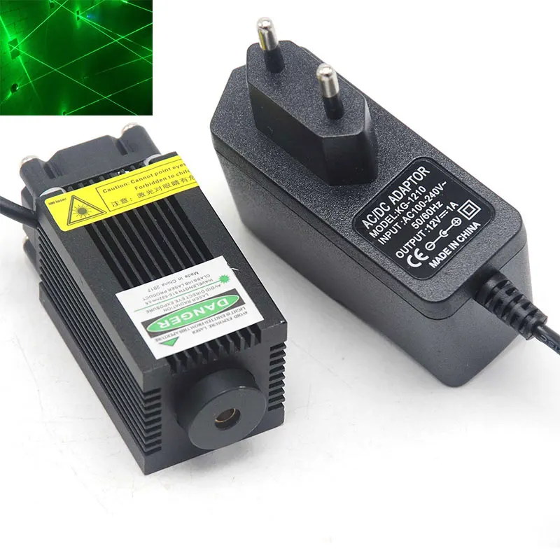 

532nm Green Diode Laser Dot Module 100mw LED Lighting Room Escape Lights Remote Sight w 12V 1A Adapter US/EU/UK/AU