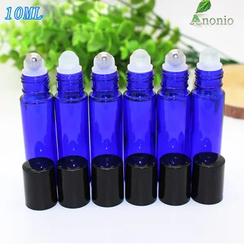 

roll on glass bottle 10ml Blue Glass Bottles Essential Oils roll on deodorant bottles Hlass Roller Bottle With Metal Ball H001B