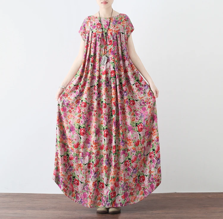 Cotton Linen font b Dress b font font b Women b font Midi Loose Casual Spring