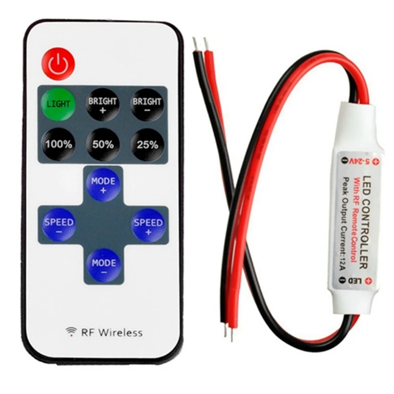 DC5-24V RF Беспроводной светодио дный Управление Лер диммер для Управление один Цвет полосы освещения 3528 5050 5630 3014 светодио дный полосы