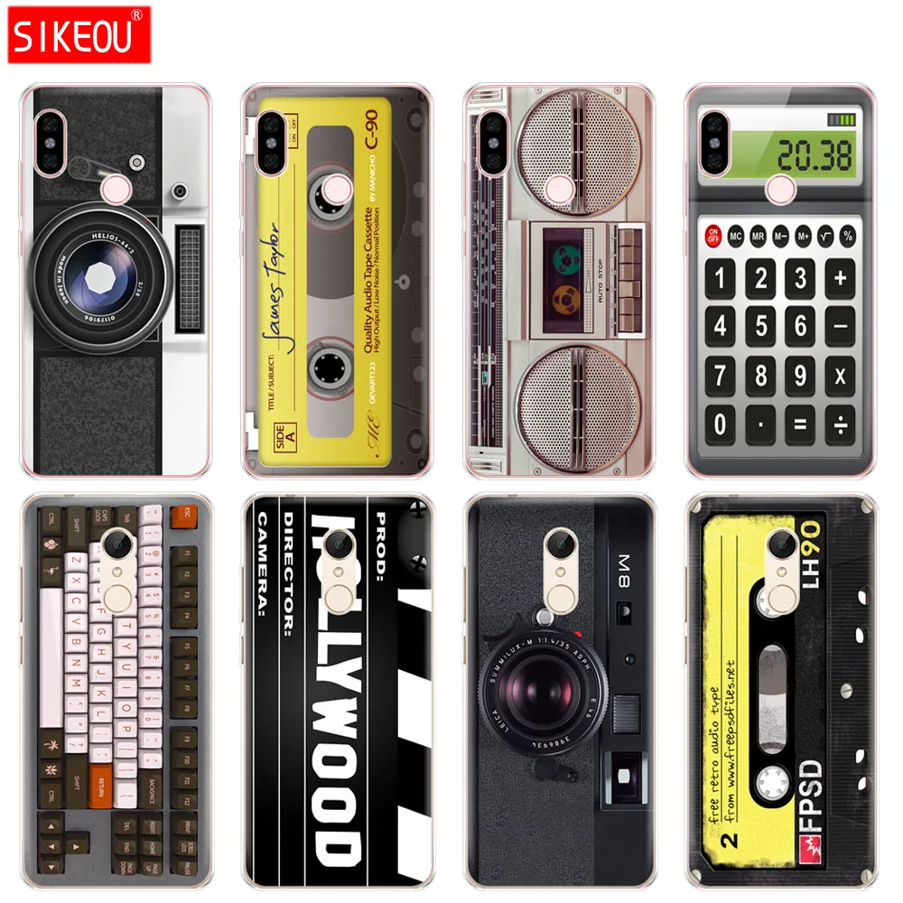 

Silicone Cover phone Case for Xiaomi redmi 5 4 1 1s 2 3 3s pro PLUS redmi note 4 4X 4A 5A Cassette Tapes Boombox Keyboard