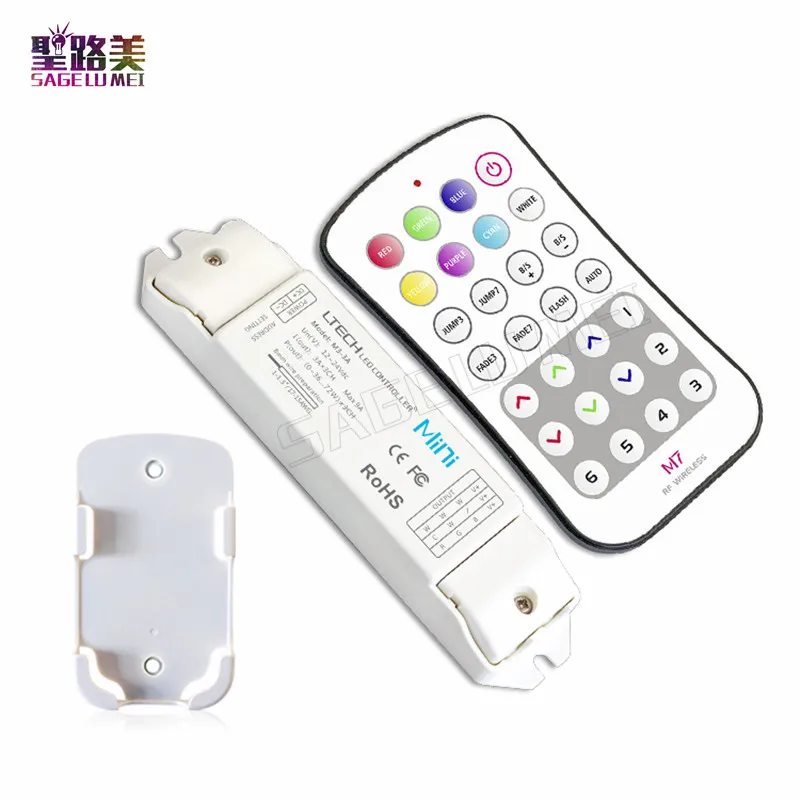 

M7+M3-3A DC12V/24V LED RGB Controller +RF Wireless Touch Remote for 5050 3528 2835 RGB LED Strip Lighting Tape free shipping