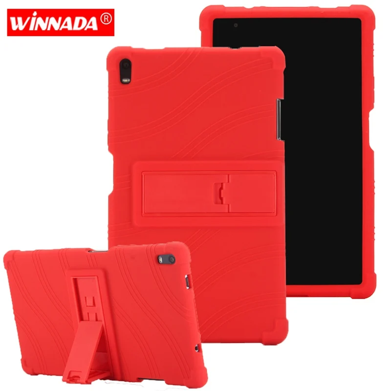 

Silicone case for Lenovo Tab 4 8 plus cover for Lenovo TB-8704F TB-8704N protective soft rubber tablet case with stand coque