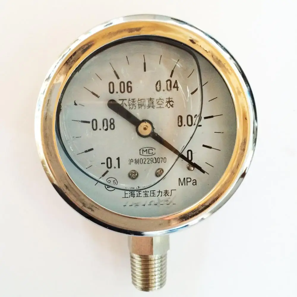 YN60BF 0.10 Mpa stainless steel vacuum gauge anticorrosive seismic