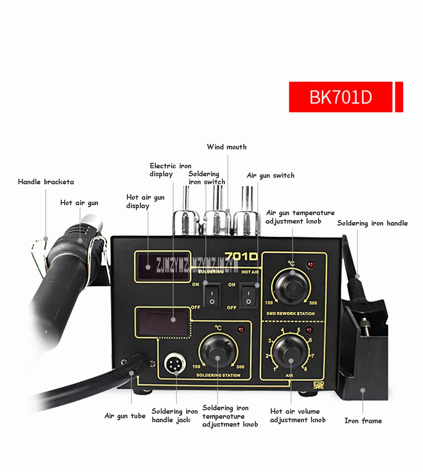 BK701D паяльная станция для горячего воздуха с двойным светодиодный ным дисплеем паяльная станция для горячего воздуха паяльная станция 220 В 650 Вт