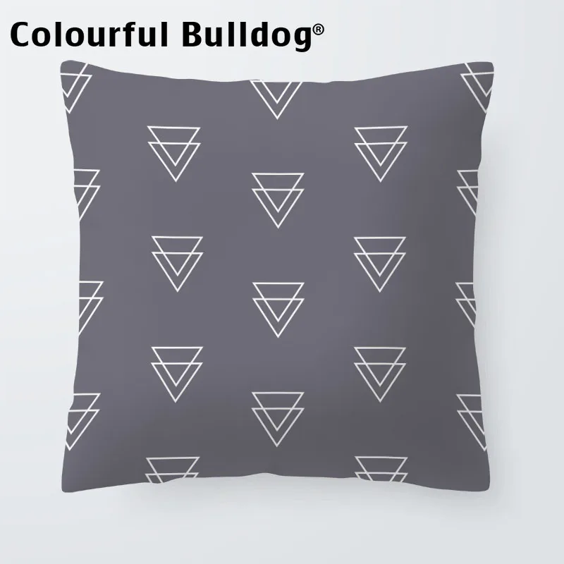 الجملة رمادي أسود أبيض أشجار زائد رمي غطاء وسادة وسادة هندسية تريجون 17*17 في ساحة مكتب المنزل أريكة ديكور