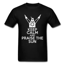 Брендовая мужская Футболка Keep Calm Praise The Sun, футболка Dark Souls 3, футболка, уличная одежда с надписью, Забавные футболки на заказ, университетские Топы