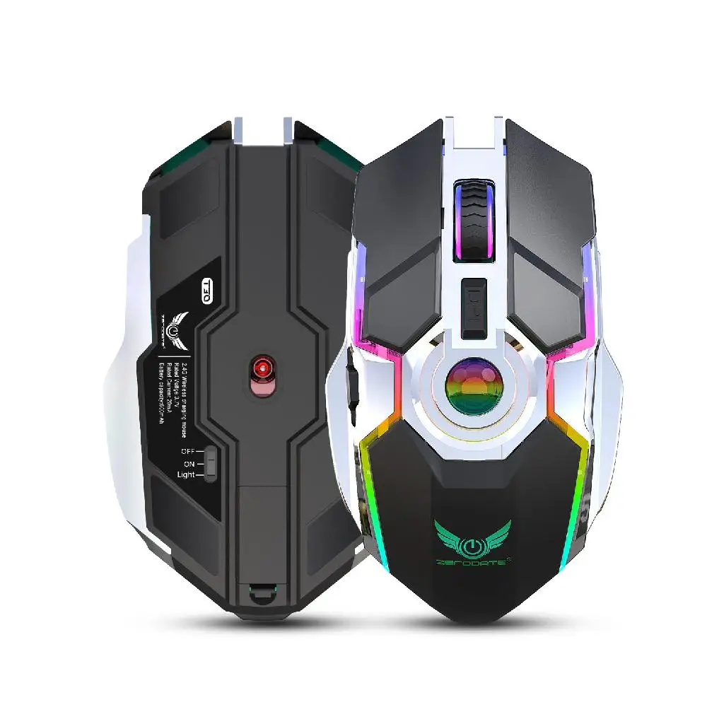 

HobbyLane 2.4G Rechargeable Wireless Mouse Silent Ergonomic Gaming Mouse RGB Backlight for Laptop Computer d20