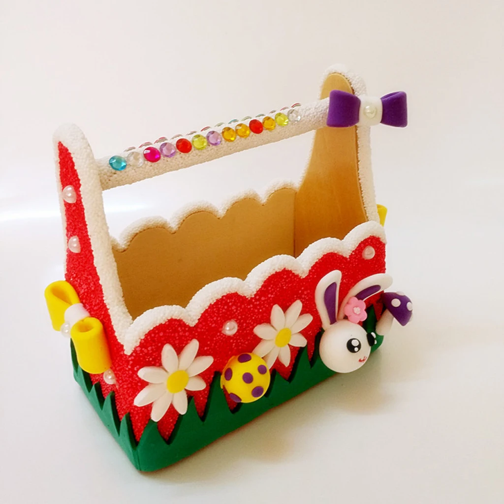 Special Design Money Boxes Wooden Basket House Pen Container Pattern handmade wooden Craft For Painting Popular Kids Gifts