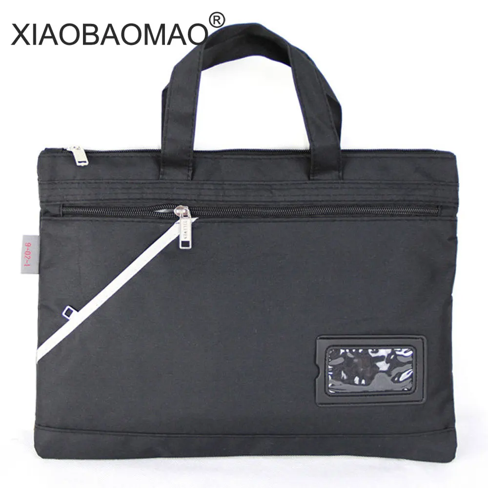

XIAOBAOMAO classic business A4 zipper file bags double + zipper pocket document, papers bag with card position Size=36cm x 26cm