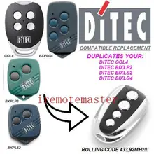 Для DITEC GOL4, BIXLP2, BIXLS2, BIXLG4 плавающий код дистанционного управления