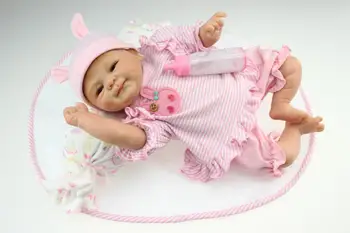 

18Inch Doll 45cm NPK New Reborn Dolls Collection Handmade Realistic Silicone Alive Baby Doll With Blue And Brown Eyes To Choose