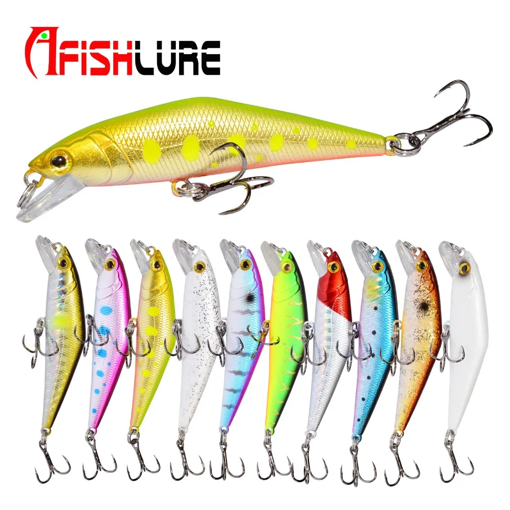 Afishlure жесткая Приманка Minnow 85 мм/15 г форель тонущие рыболовные наживки Trebke крючки