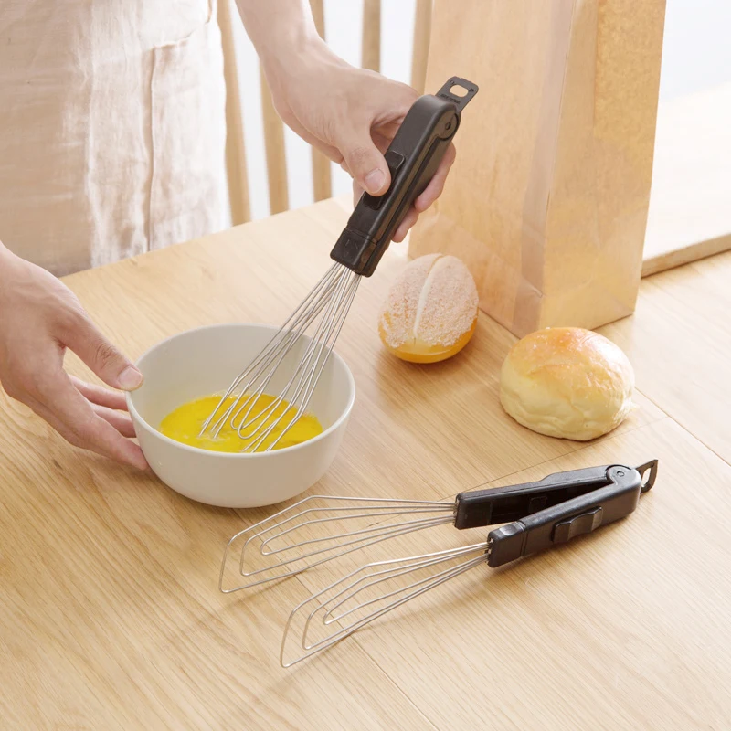 TUUTH 2 in 1 Stainless Steel Egg Beater & Food Clip Whisk Hand Blender