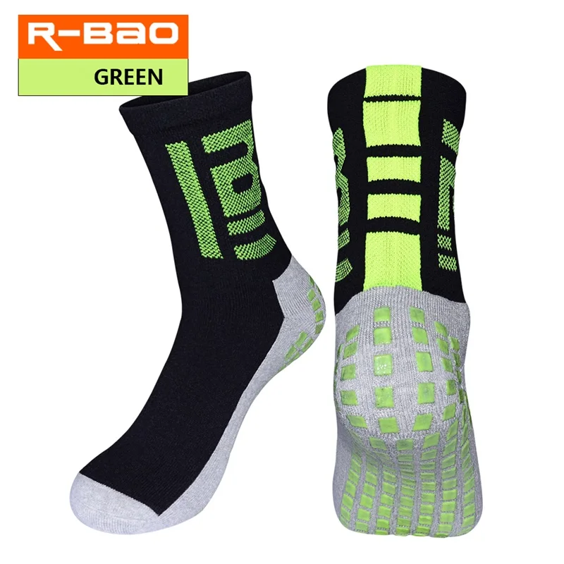 2 Pairs/Lot R BAO Men Terry Football Socks Non slip Thick Wear
