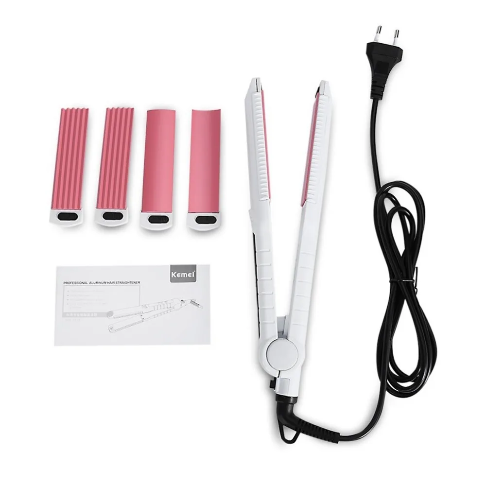

KEMEI KM-1878 3-In-1 Electric Hair Iron Hair Straightener Hair Curler Aluminum Heating Plate Hair Iron Styling Tool