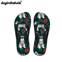 Doginthehole/женские спортивные сандалии; Вьетнамки; милая пляжная обувь с принтом шнауцера; коллекция года; уличные сандалии; женская обувь на плоской подошве; сезон лето