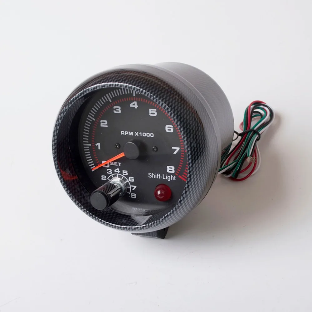 DRAGON GAUGE 3.75 Inch 95mm Tachometer for Single Color LED Meter 3 3/4\
