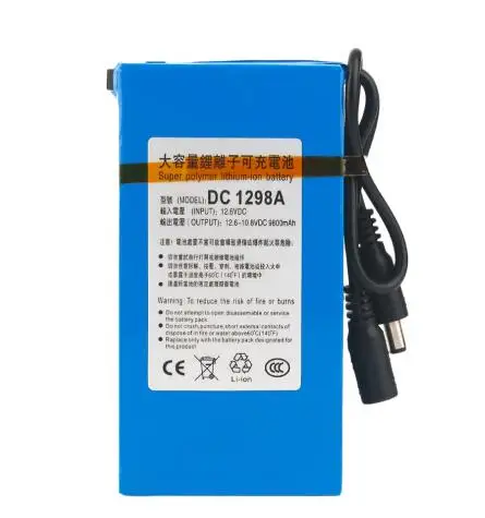 Cncncool DC 12V аккумуляторная батарея высокого качества портативный литий-ионный аккумулятор 1800 mAh-20000 mAh с вилкой EU/US Прямая - Цвет: 9800mAh