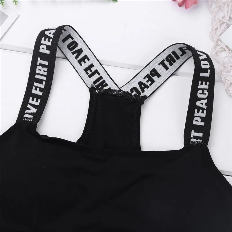 Женский укороченный топ с блестками FEESHOW жилет буквенным принтом и лямкой на шее