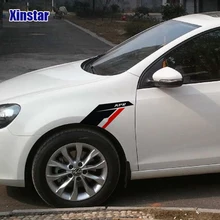 2 pcs kk DE ABRIL a decoração do corpo etiqueta do carro Para Volkswagen VW VK MK4 Golf MK6 MK7 golf 7 passat B5 B6 B7 CC