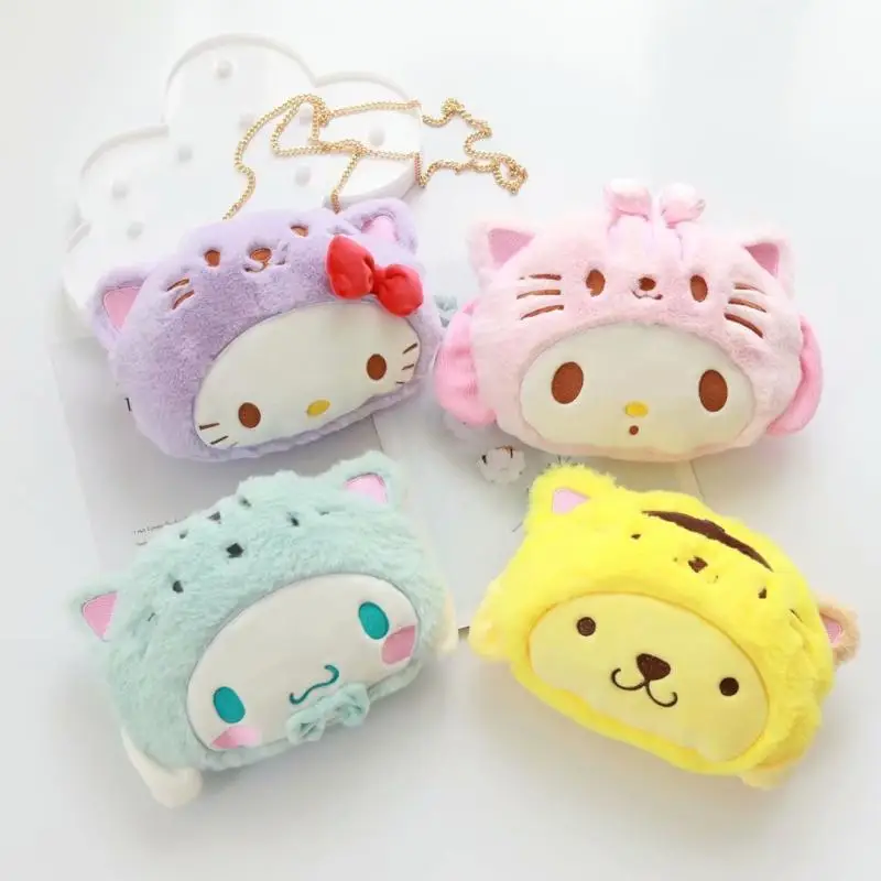 

Cartoon Plush Toy Melody Cinnamoroll Cos Cat Soft Stuffed Doll Crossbody Bag Girl Birthday Christmas Gift #1080
