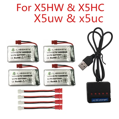 3,7 V 1400mah Li-po аккумулятор Syma X5 X5C X5uw x5uc x5hw x5hc Аккумулятор RC Quadcopter Аккумулятор для SYMA X5uw x5uc - Цвет: Красный