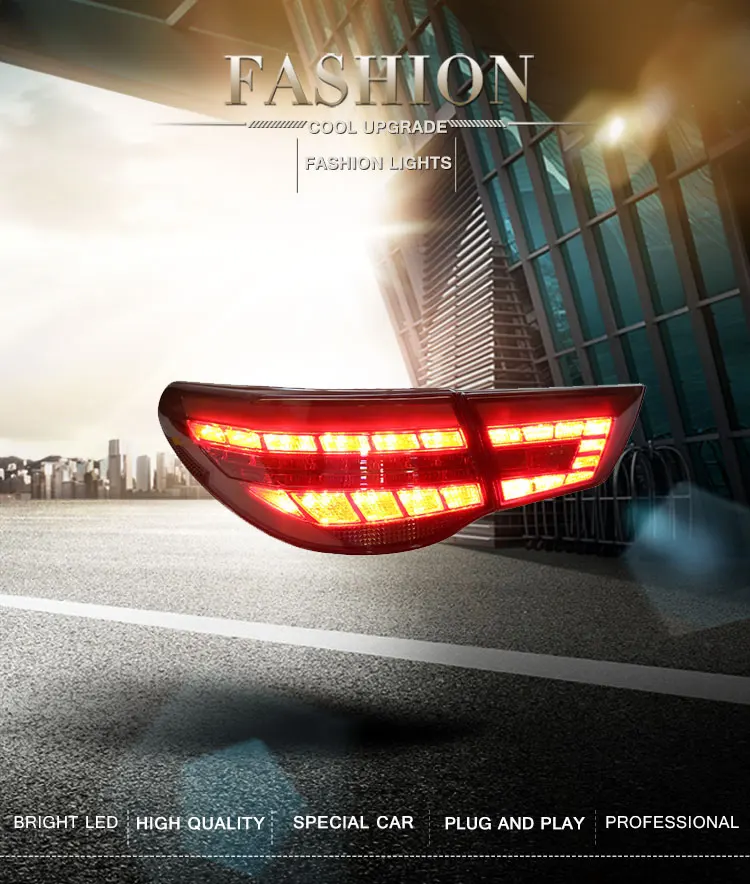 Perfect Car Styling for Toyota Reiz LED Taillight assembly 2013-2017 Tail Light Rear Lamp DRL+Brake+Park+Signal with hid kit 2pcs. 7