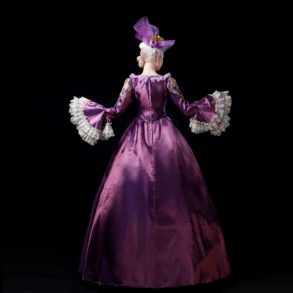 Фиолетовое французское платье Marie Antoinette в стиле рококо 18 го века готическое