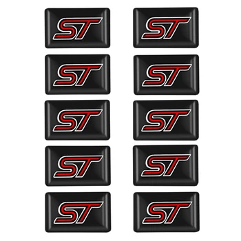 

10PCS 3D Car Styling ST Emblem Car Badge Sticker For ford focus 2 3 fiesta ranger fusion focus mk2 mk3 mondeo mk4 Car accessorie