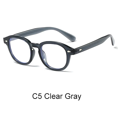 Ralferty Ретро Анти-синий светильник, блокирующие очки для женщин и мужчин, защитные линзы для компьютера, очки по рецепту, оптическая оправа F8031 - Цвет оправы: C5 Clear Gray