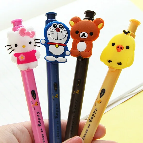 Special Offers 1pcs/Lot  Sweet 3D Japan Cartoon doll design ballpoint pen 0.5mm Lovely twig ball pens school office supplies