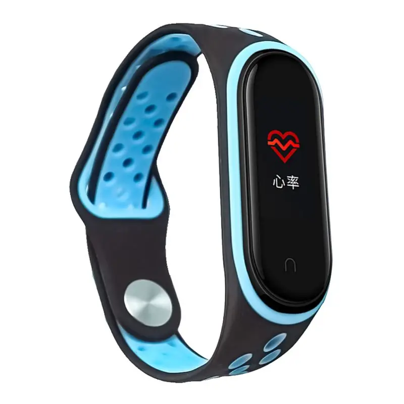 Watch Band For Xiaomi Mi Band 4 3 Smart Wristband Soft Two-color Silicone Wristband Replacement Watch Band Strap