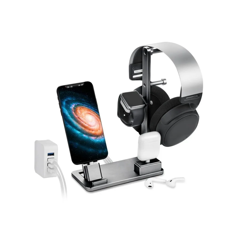 

6 In 1 Multifunctional Aluminum Charging Stand Charging Station Headphone Holder Suitable for Apple Watch for iPhone