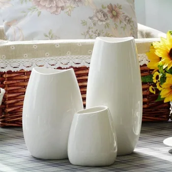 

Nordic Minimalist Ceramic Flower Vase Crafts Pure White Fashion Modern Home Soft Decor Flower Insert Vase Ornaments Wedding Gift
