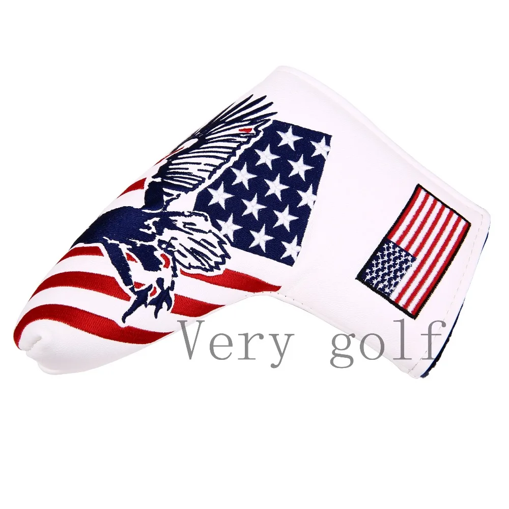 

Genuine Golf Putter Head Covers With Embroidery Eagle Pattern Magnetic Closure Blade Putter Cover