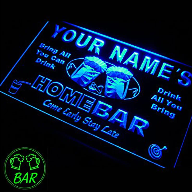 Sinais de Néon Conduzida para Seu Presente do Sinal de Néon Borda Iluminada Próprio Projeto Personalizado Família Bar & Grill Beer Home 2 Cheap edge lit led