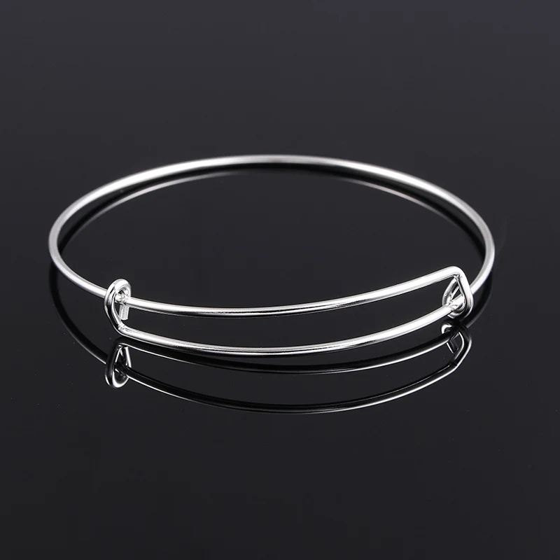 100pcs wholesale 100 Pure Stainless Steel Bracelet Expandable Simple