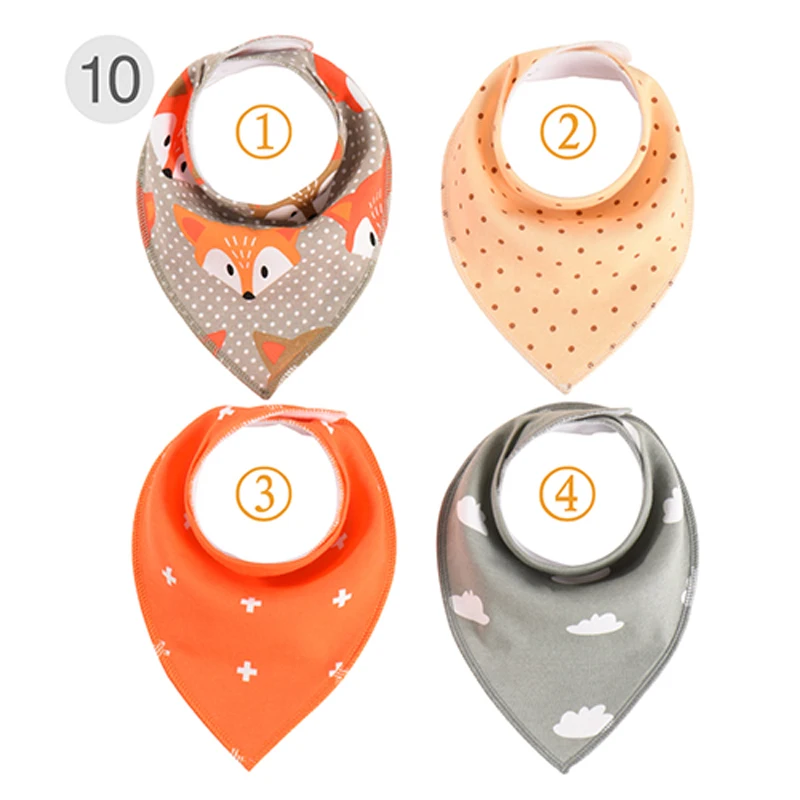 

4Pcs/Set Baby Feedings Bandana Bibs Toddler Boy Infant Saliva Towels Cotton Bib For Baby Scarf Burp Cloth Feeding Dropshipping