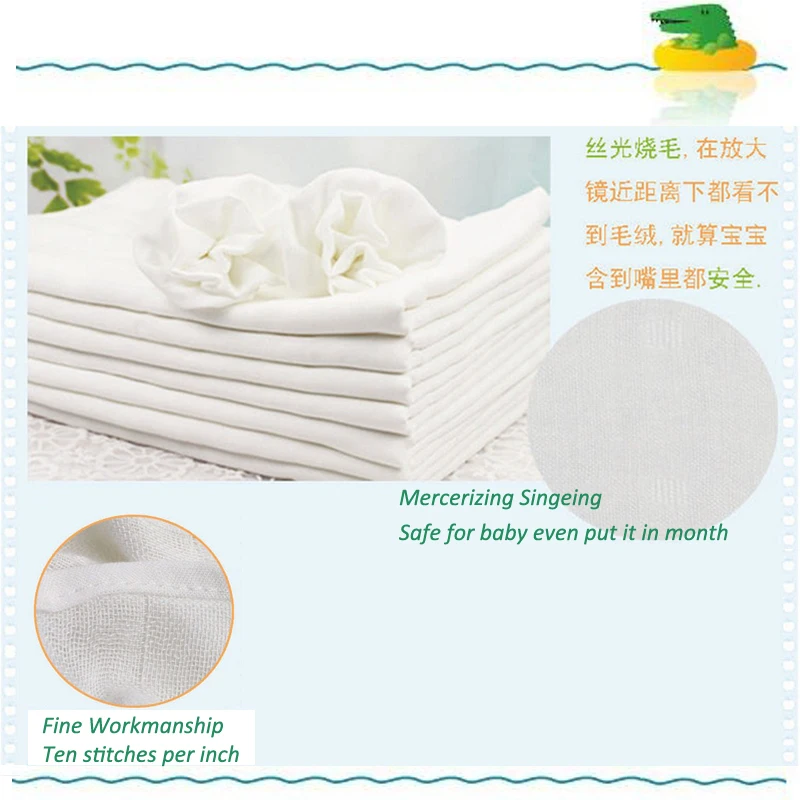 

5-Pack Bamboo Guaze Baby Nappy Cotton Cloth diaper,Soft Breathable Newborn Nappy,Reusable Nappies