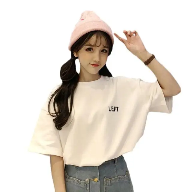 

Women Tshirt Simple Short Sleeve O-neck Letter Printed Harajuku White T Shirt Korean Style Vintage Streetwear Friends ropa mujer