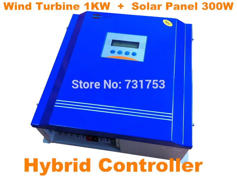 

Wind&Solar Hybrid Controller With Communication LCD Display For Wind Turbine1KW + PV 300W 24V or 48V Battery Charge Controller