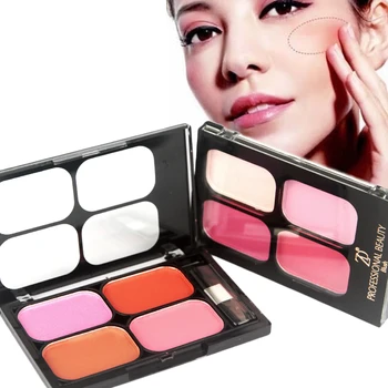 

ZD 4Pcs Brand Natural Blush Baked Cheek Face Blusher Palette Pressed Powder Face Base Mineral Blusher Palettes Cosmetics F2057A